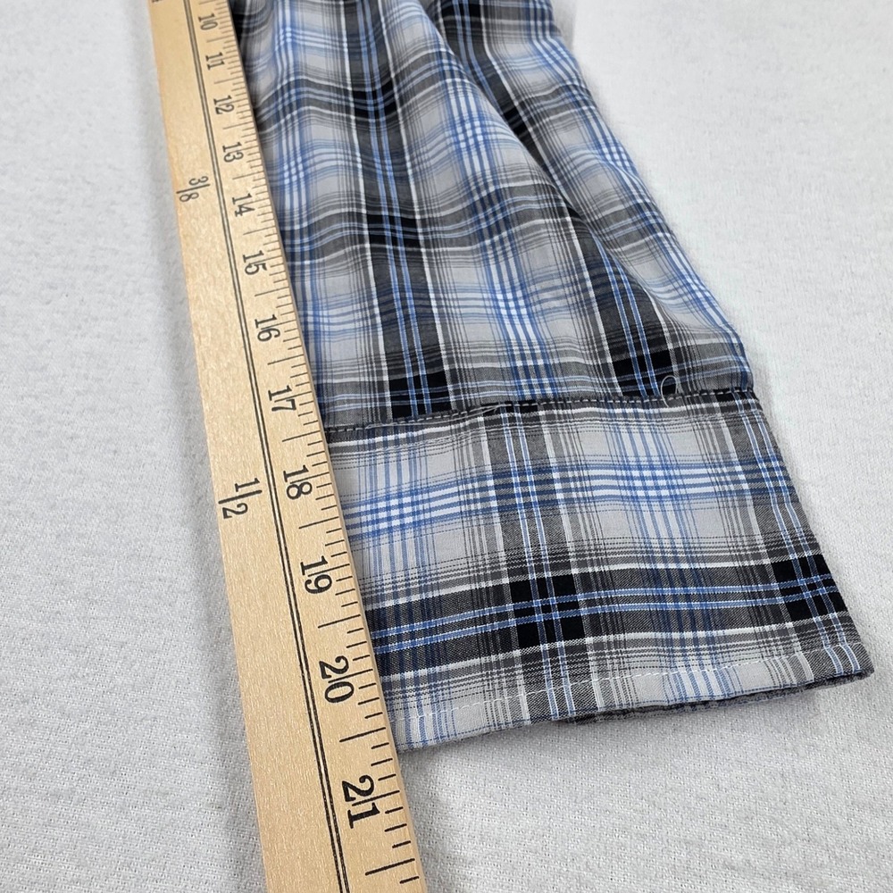 Wrangler Wrancher Mens Blue Plaid Western Pearl Snap Shirt MTW1297 L - Picture 5 of 12